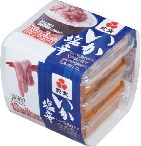 纪文食品「国産いか使用いか塩辛3P」（图片来源：日本消费者厅）
