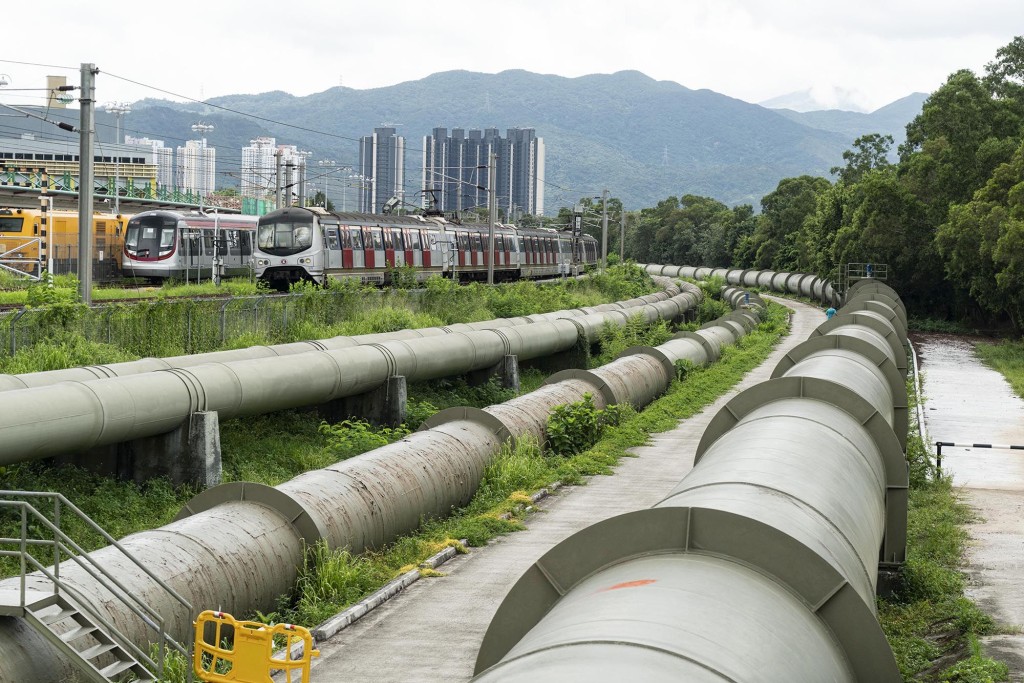 图示香港输送东江水系统位于上水的部分设施。甯汉豪网志