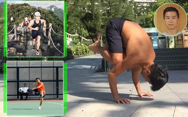林狗好努力做運動，身形狀態完全唔似5字頭。
