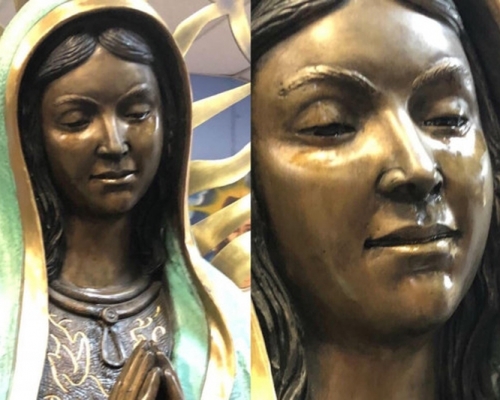 美國新墨西哥州一座聖母像不停「流淚」,化驗結果竟是橄欖油。(網圖)