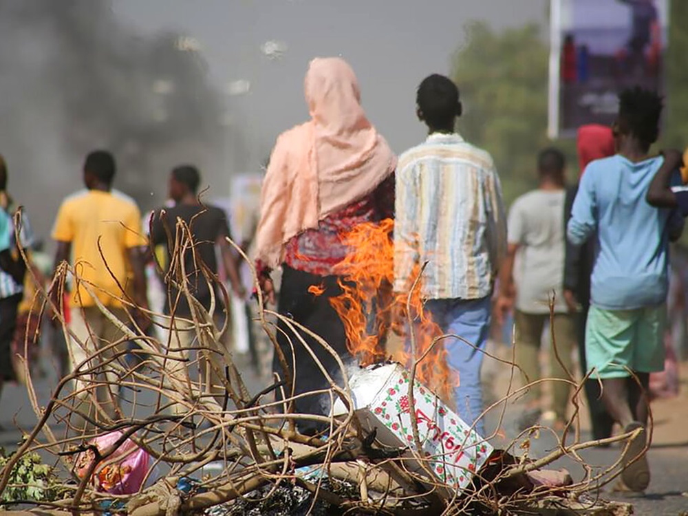 蘇丹首都喀土穆有反政變示威。AP圖