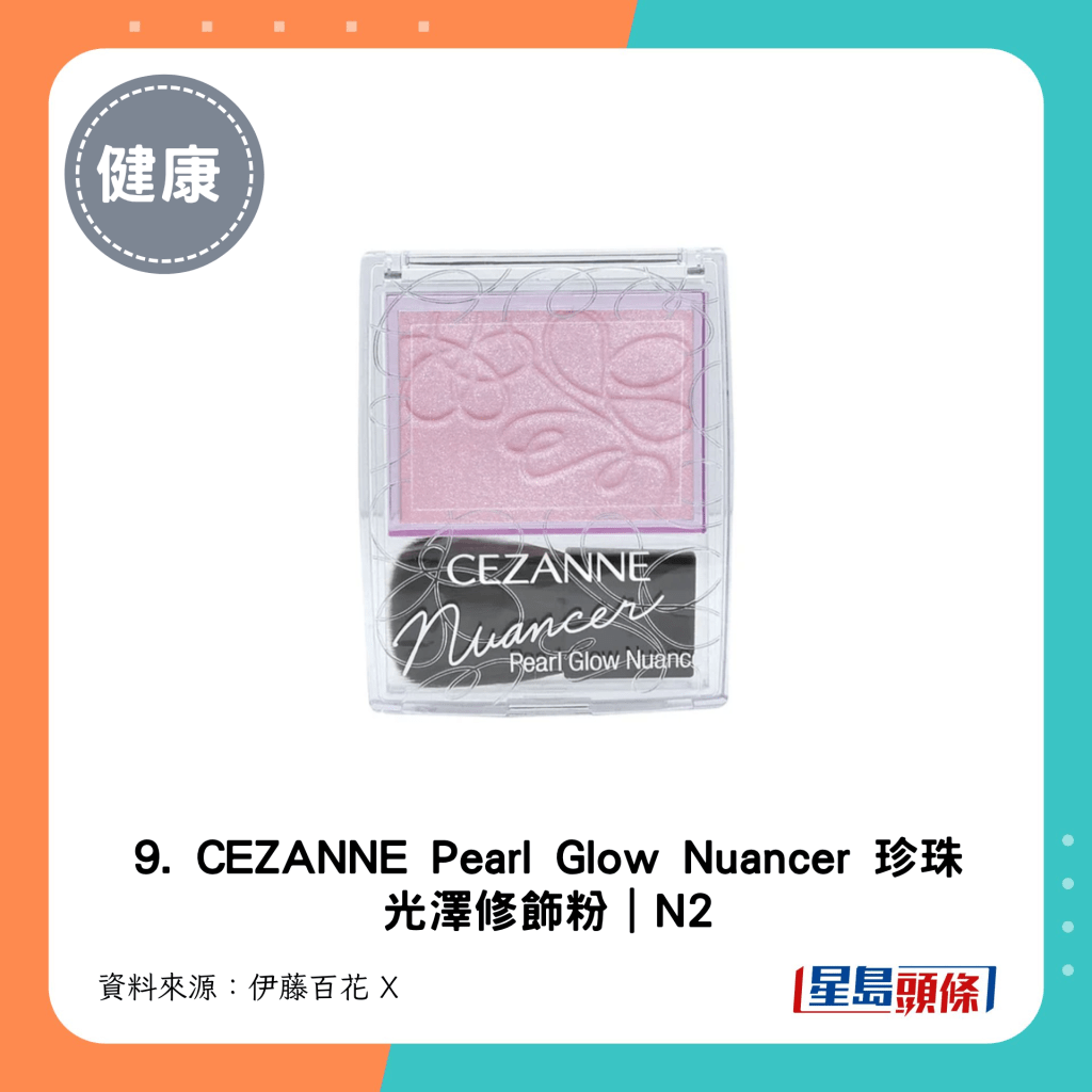 9. CEZANNE Pearl Glow Nuancer 珍珠光澤修飾粉｜N2
