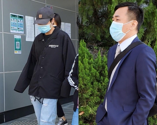 被告謝思銳(左);證人 警員黃靖韜(右)。