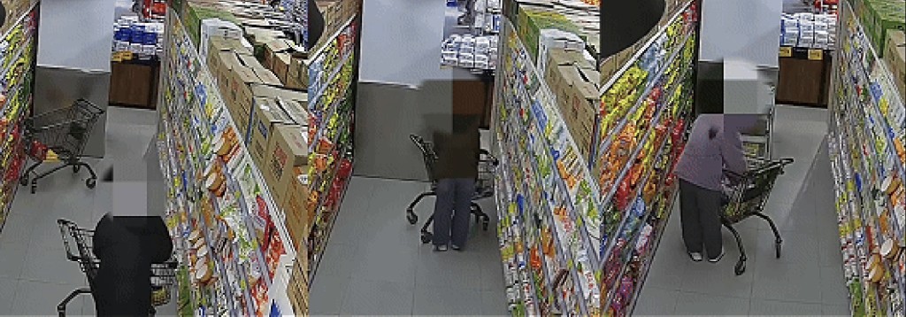 超市CCTV揭發一名女子經常盜竊，警方指該女子在公司擔任法務職務。