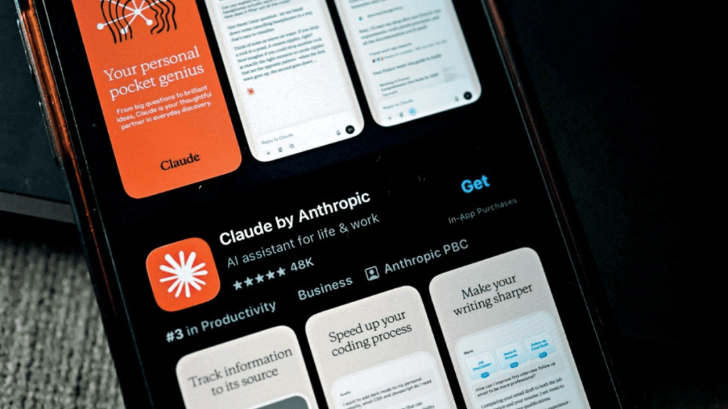 紐約市用戶手機內的Claude應用程式。