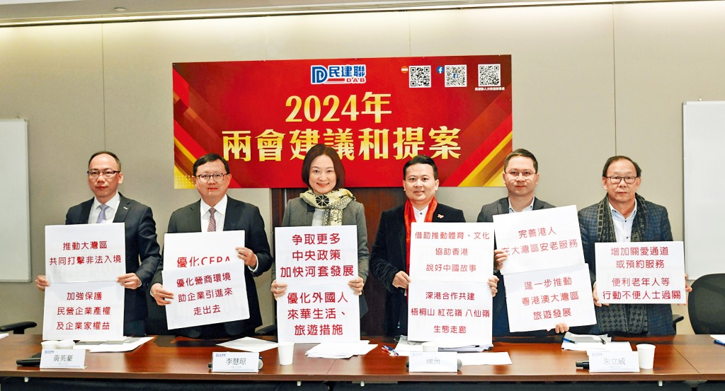 李慧琼及民建聯港區全國人大代表與政協就兩會提出合共31項建議。