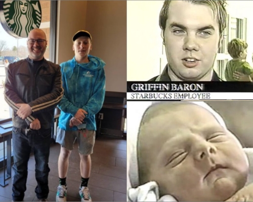 (左圖)巴倫與星巴克之嬰重遇。網圖