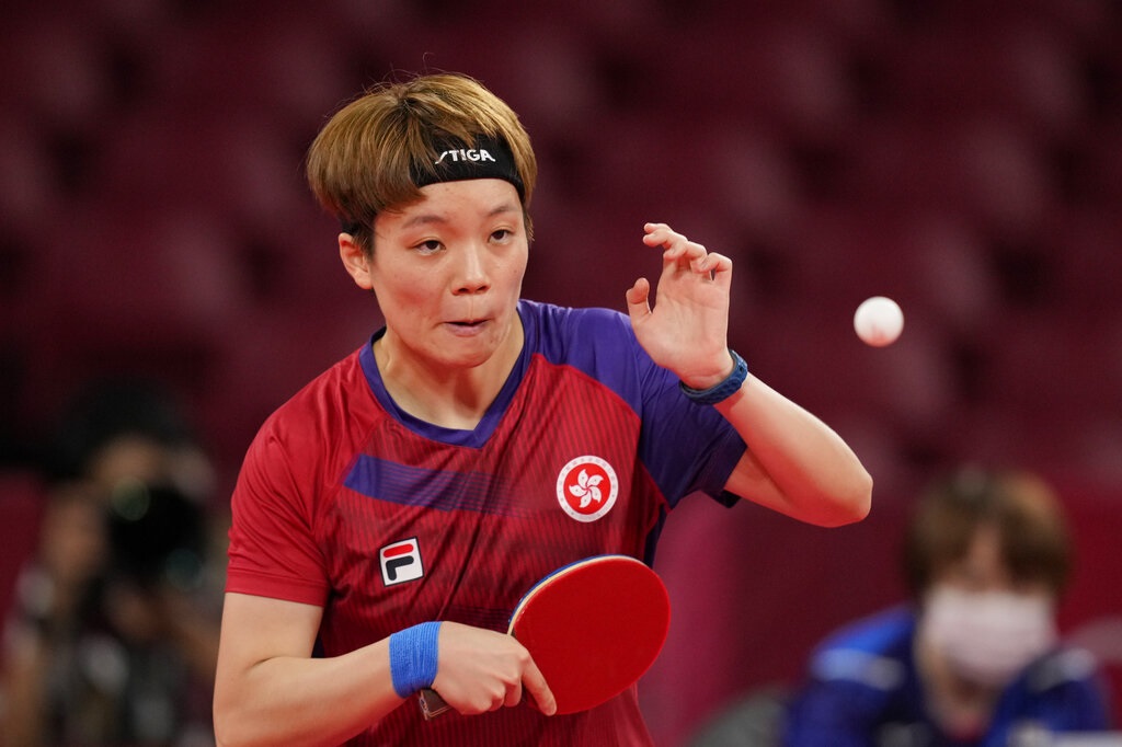 港隊乒乓女團準決賽不敵日本。AP圖片