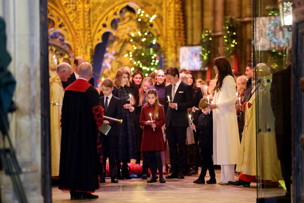 皇妃凱特在倫敦西敏寺主持一年一度的耶誕頌歌音樂會。 路透社