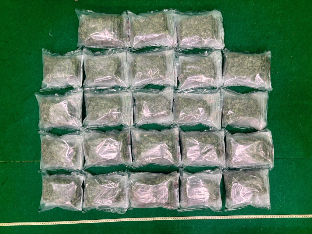 檢獲的懷疑大麻花。政府新聞處圖片