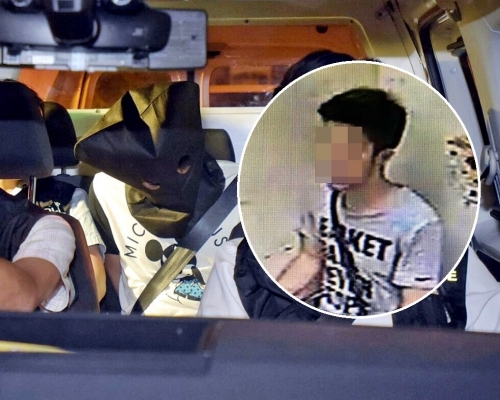 屯門入屋強姦案疑犯被捕。(小圖為閉路電視錄得的片段)。
