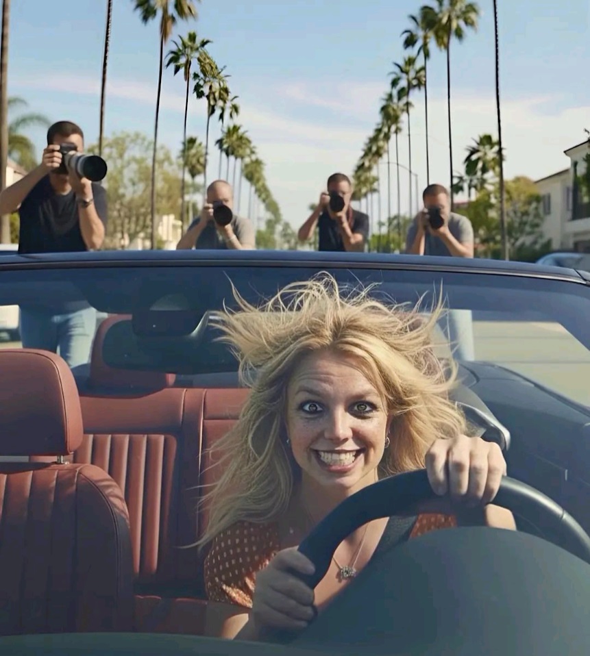 去年10月Britney就曾在餐厅喝到大醉后，驾车离去并一度险将友人卷入车底，事后有网民用AI假造她疯狂驾驶的搞笑图片。