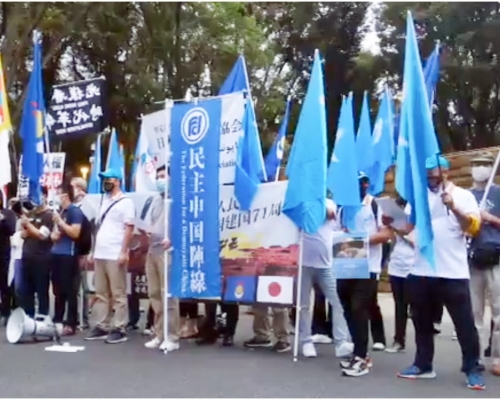「民主中國陣線」參與日本遊行。維基百科圖片