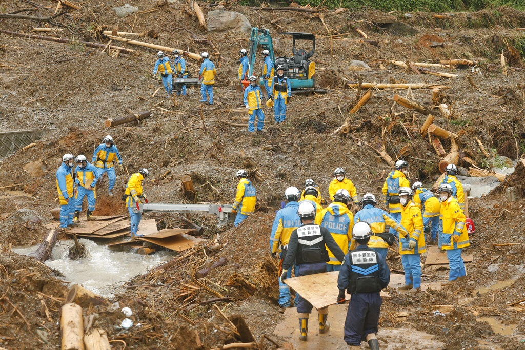 日本遭受暴雨侵襲。AP資料圖片