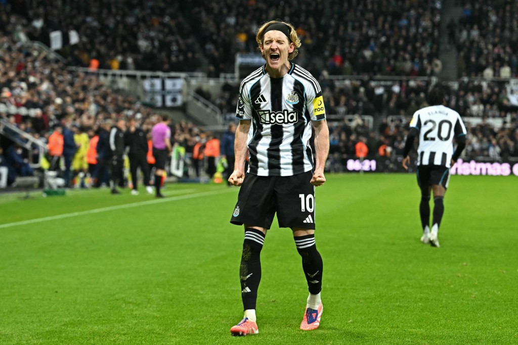 安東尼哥頓操刀中鵠，紐卡素再次領先2:1。法新社