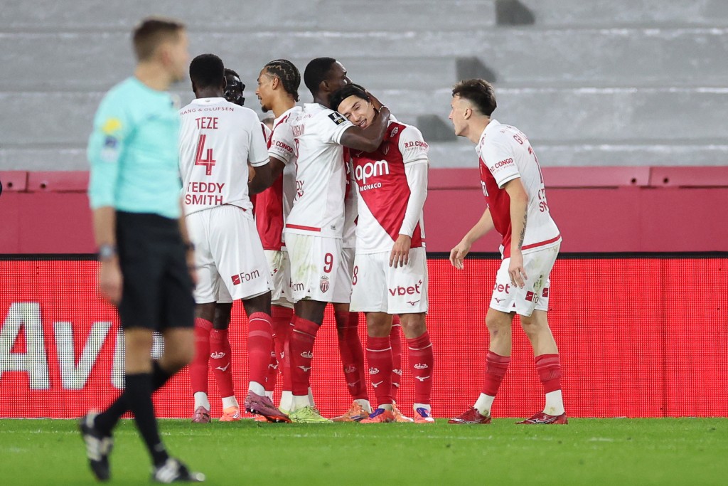 南野拓實一箭定江山，助摩納哥擊敗PSG。法新社