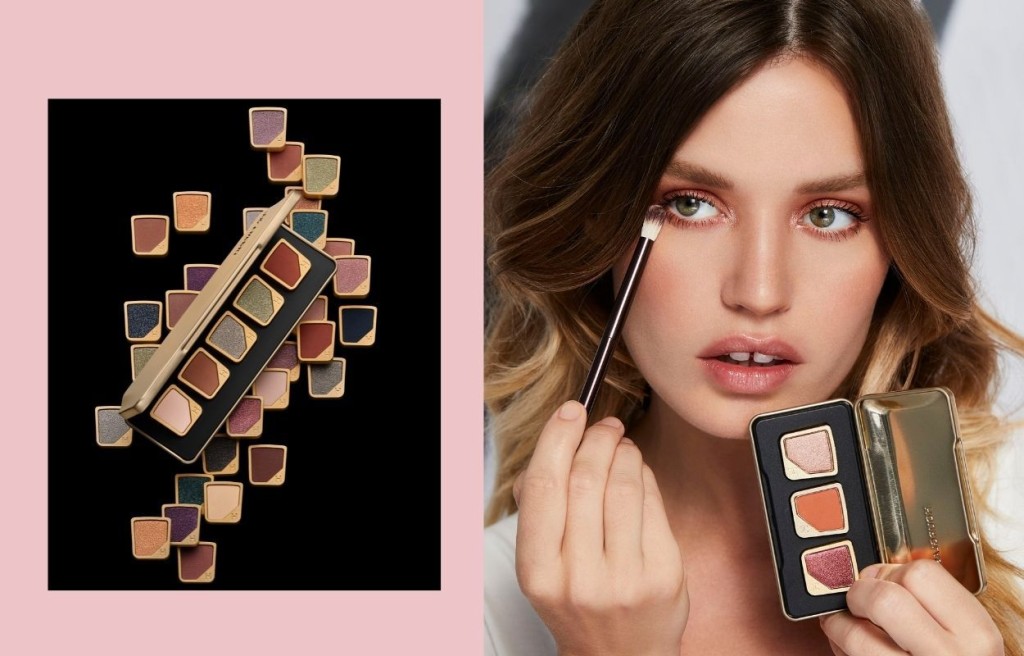 Hourglass Curator魅惑自由組合眼影系列(每款眼影格/各$260、五格設計眼影盤/$145)備有四十種全新研創的粉狀眼影,帶來啞致、絲緞、金屬及珠光的質感妝效選擇。