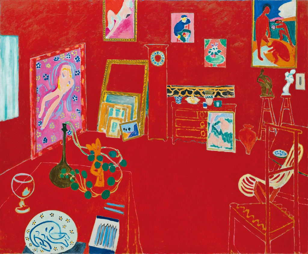 馬蒂斯畫作《紅色工作室》。