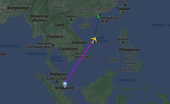 新加坡航空编号SQ 7858货机机舱发生起火事故，需急降位于赤鱲角香港国际机场。