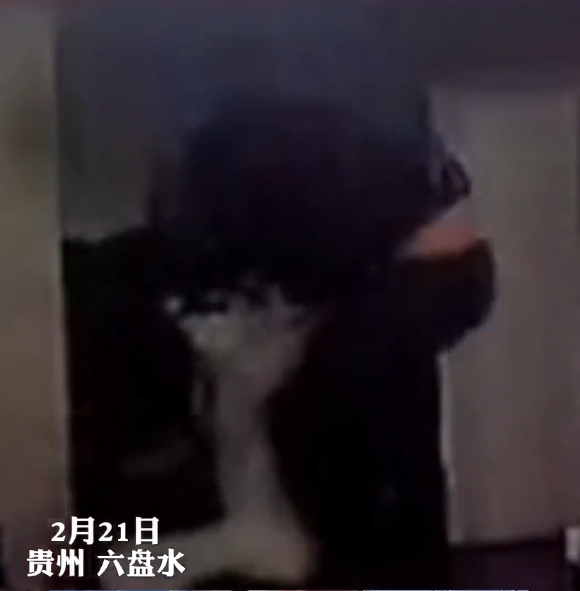 貴州女子公開影片控中學教師丈夫家暴，片中男子將女子拖行。 網上圖片