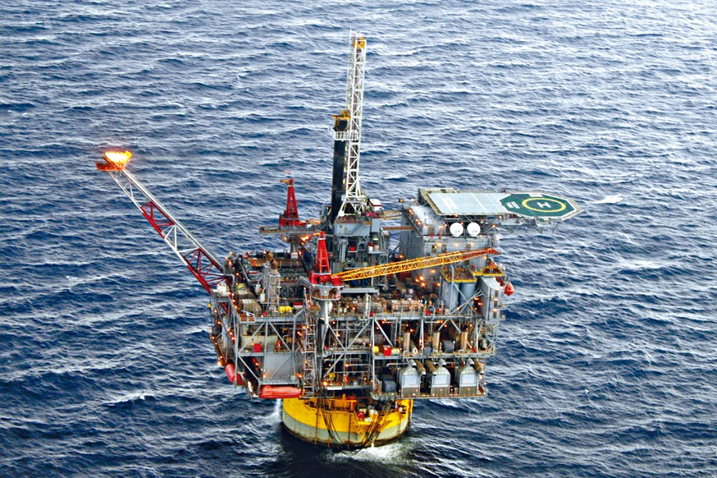 墨西哥湾的钻油平台。