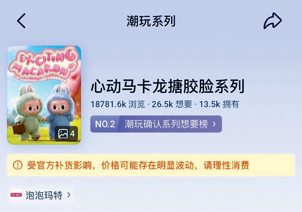 二手平台上的Labubu。