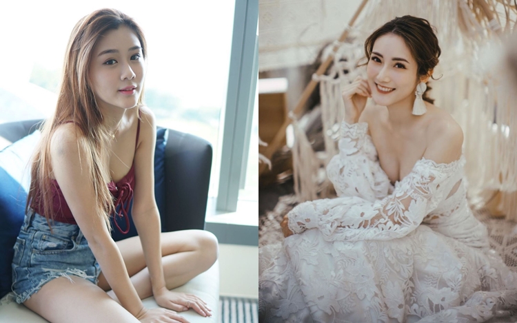 陳詩欣(左)32C、23、33.5；蔡嘉欣(右)32.5B、23、33.5，同時擁有美好身材。