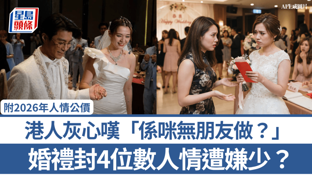 婚禮封4位數人情遭嫌少？港人灰心嘆「係咪無朋友做？」 網民狠批：要回本就唔好擺酒（附2026年人情公價）