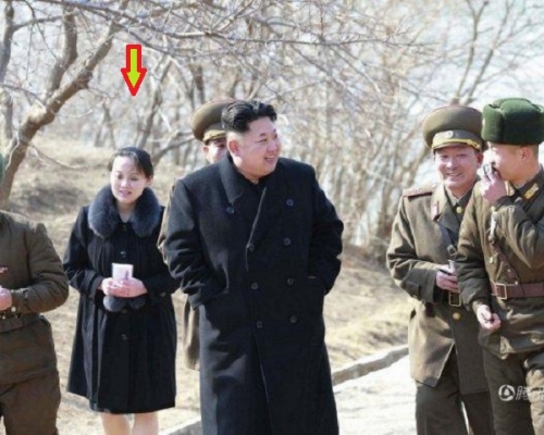 金与正（左二）早前陪同金正恩视察北韩人民军部队。