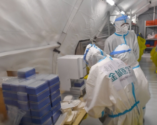廣州氣膜方艙實驗室建成將提高核酸檢測能力。新華社