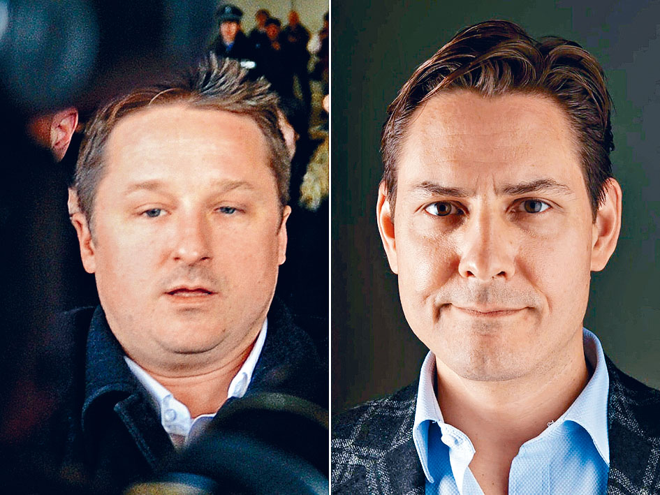 杜魯多所說的兩名加拿大人出於政治原因被任意拘留是邁克爾（左）及康明凱（右）。
