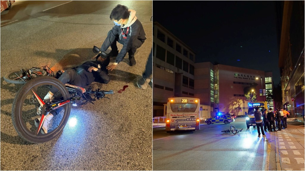 尖東單車意外撞巴士 南亞青年倒地受傷拒送院