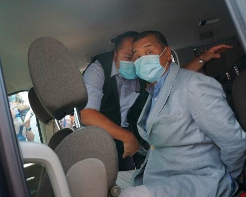 黎智英被捕。AP資料圖片