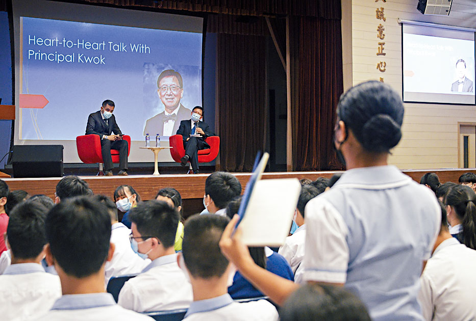 郭永强甫开学便密集与各级学生「谈心」对话，让他们就校园大小事，畅所欲言。