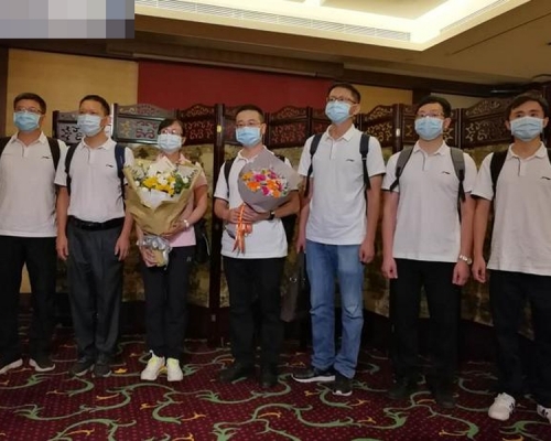 內地核酸檢測支援隊7名先遣隊隊員。央視圖片