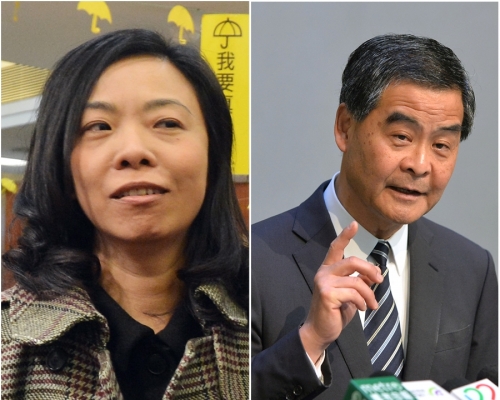 李慧玲（左）稱收到梁振英律師信指控誹謗。資料圖片