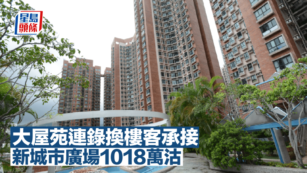 大屋苑連錄換樓客承接 新城市廣場1018萬沽