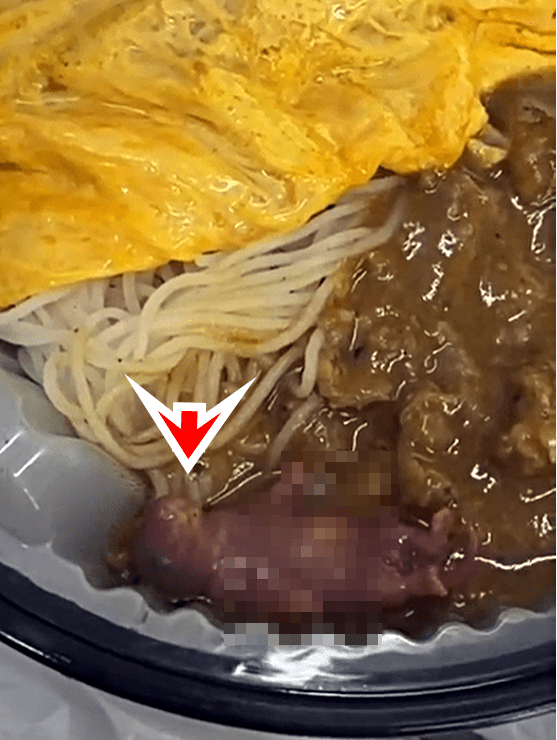 外賣內有活活生老鼠BB。網上截圖