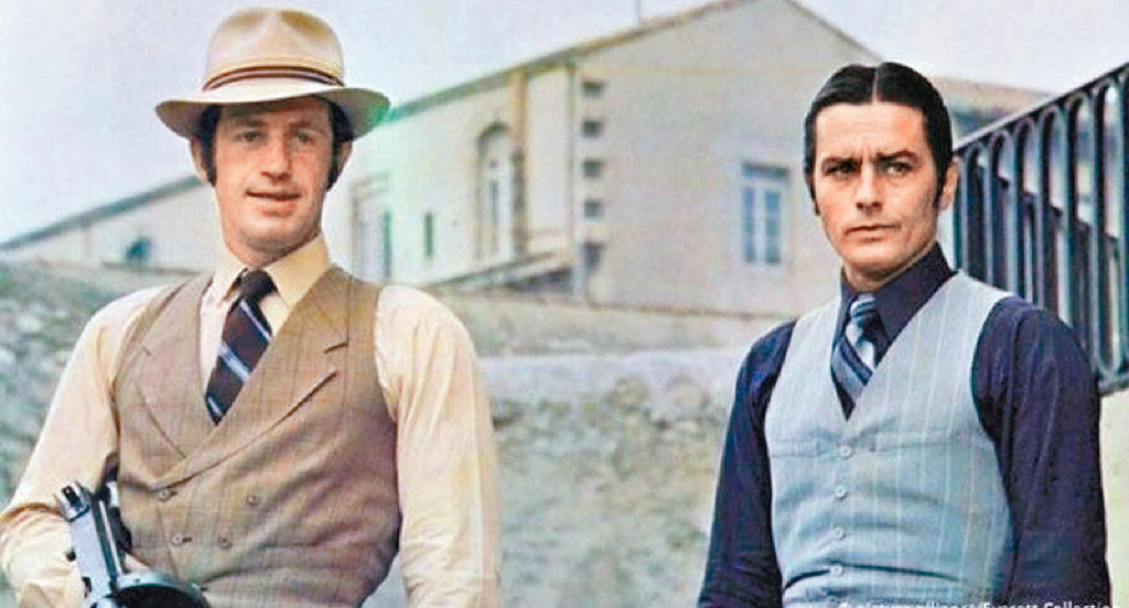 ■尚保羅（左）和阿倫狄龍合演《江湖龍虎鬥》。
