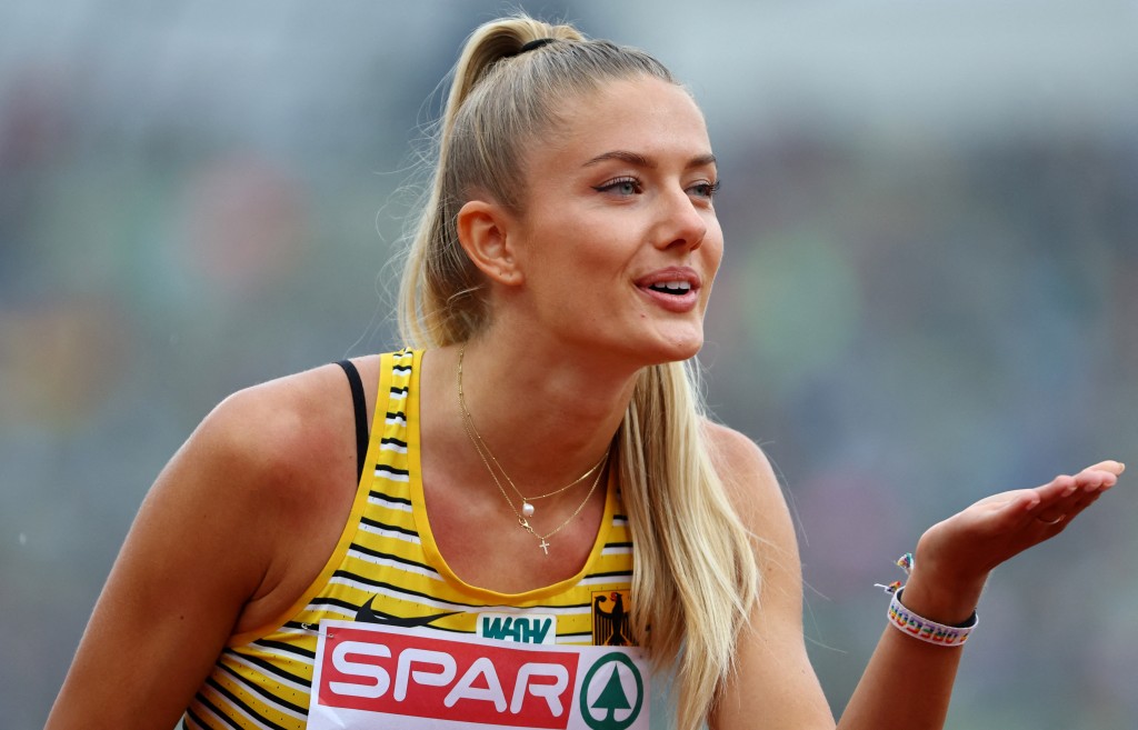 24歲的德國著名女田徑運動員舒密特，向夏蘭特發出挑戰。路透社