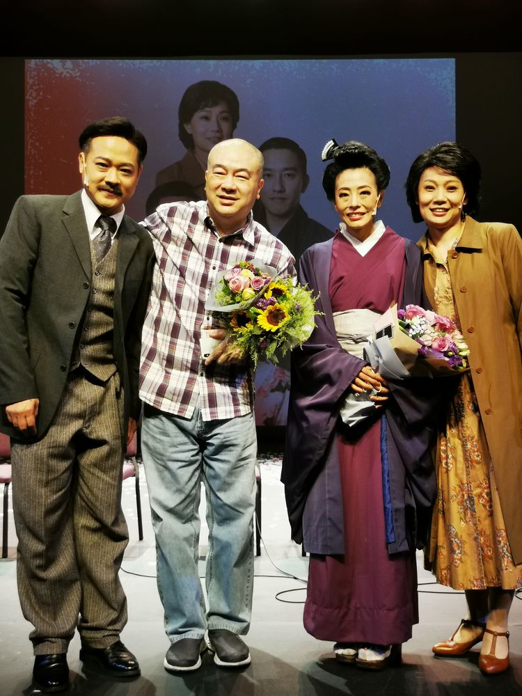 (左起)李潤祺、高志森、焦媛、關凱珊在《大月薰》合作愉快。