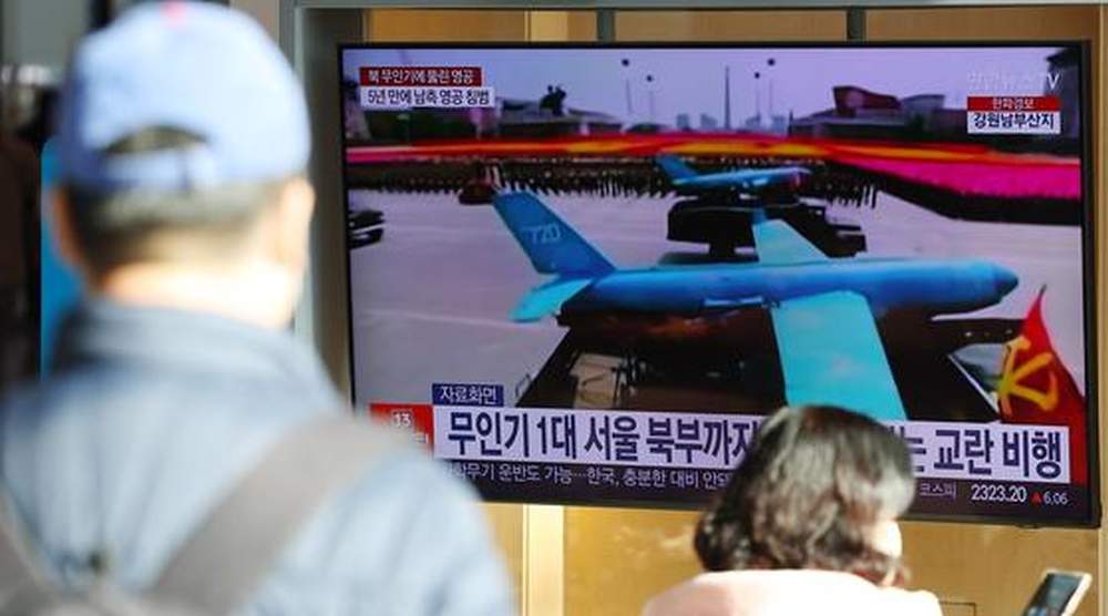 去年12月26日，五架北韩无人机跨境闯入南韩。AP资料图片
