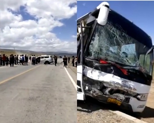 閉路電視畫面可見SUV休旅車當時高速逆線行駛。網圖