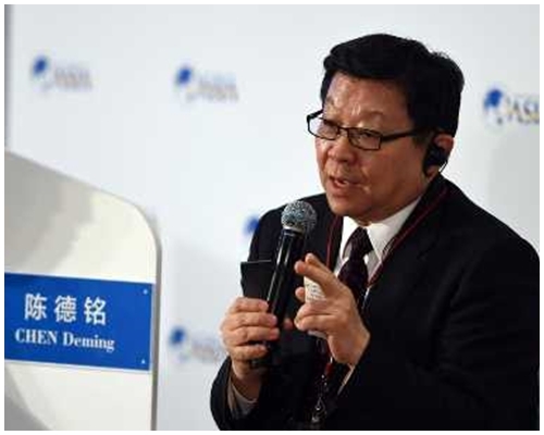 陳德銘表示,海協會前常務副會長「鄭立中同志」因為「個人的原因得到了一些處分」。新華社圖片