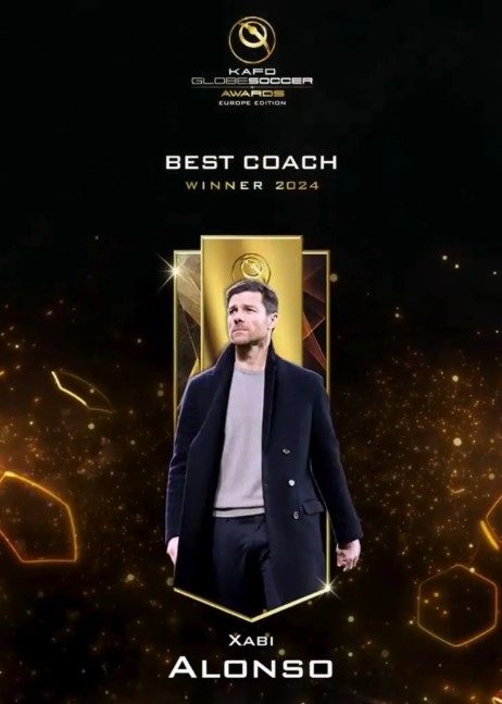 沙比阿朗素奪得年度最佳教練獎。網上截圖