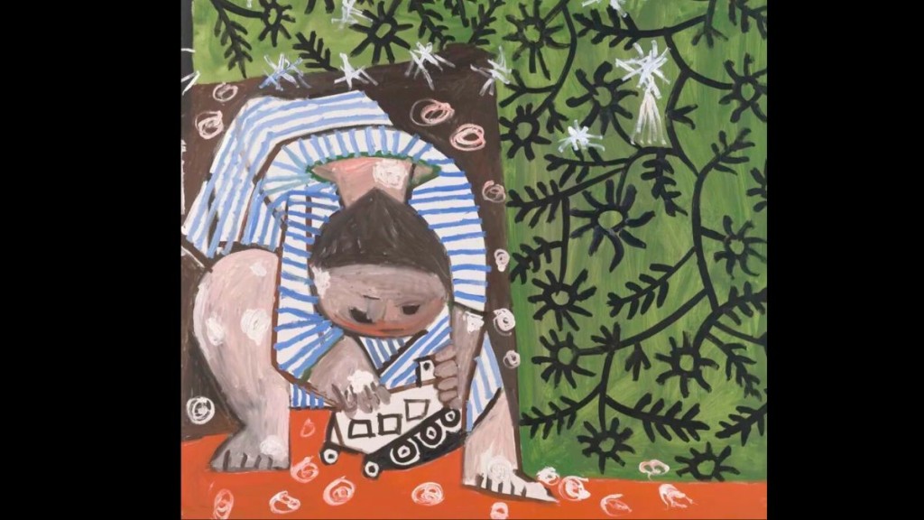 畢加索畫作《與玩具卡車玩耍的孩子》正在上海浦東美術館展出