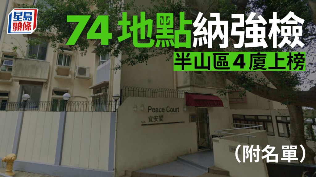 半山區干德道 64A 號宜安閣納入強檢。google地圖圖片
