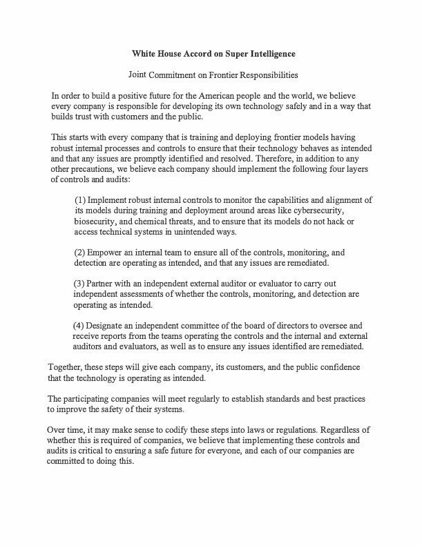 網民發現,特朗普與各科技巨頭簽署的AI協議,出現串錯字。X@whitehouse 網民發現,特朗普與各科技巨頭簽署的AI協議,出現串錯字。X@whitehouse