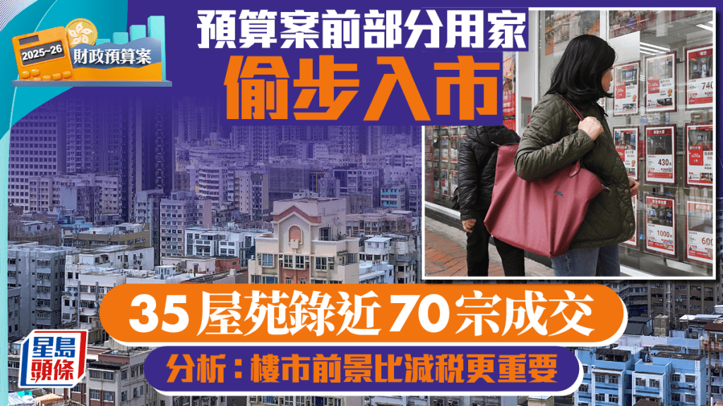 預算案前部分用家偷步入市 35屋苑錄近70宗成交 分析：樓市前景比減稅更重要