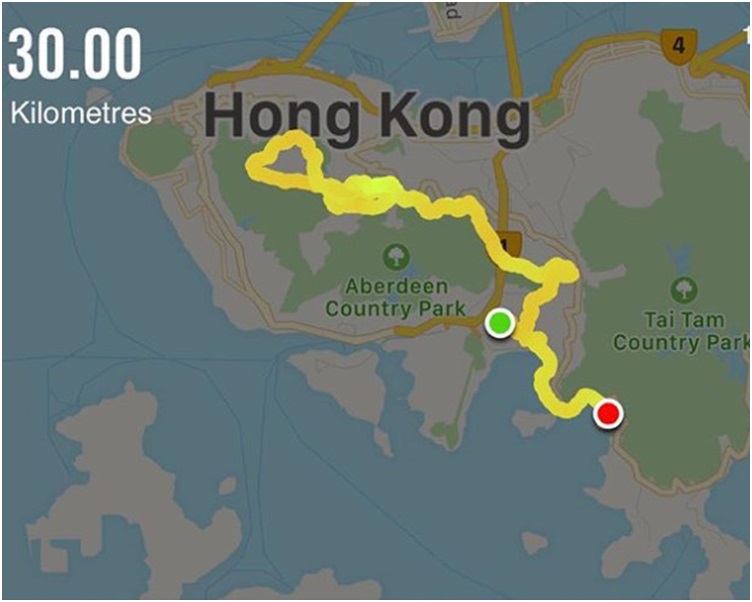 30km跑步路線圖。徐濠縈Ig